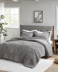 Arctic Fur Down Alternative Comforter Mini Set Grey Twin by   