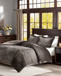 Parker Plush Down Alternative Comforter Set Grey Twin by   