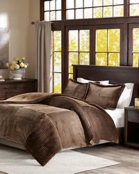 Parker Plush Down Alternative Comforter Set Brown Full Queen by   