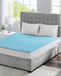 1.5 in  Gel Memory Foam All Season Reversible Hypoallergenic 1.5 in  Cooling Mattress Topper Blue Full by   