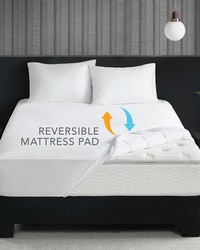 2in1 Cool Warm Reversible Waterproof and Stain Release Mattress Pad White Full by   