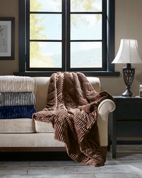 Parker Oversized Plush Down Alternative Filled Throw Brown by   