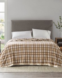 Micro Fleece Blanket Tan Plaid Twin by   