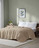 Olliix Freshspun Basketweave Cotton Blanket Khaki