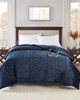 Olliix Quilted Plush Heated Blanket Navy