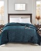 Olliix Quilted Plush Heated Blanket Teal