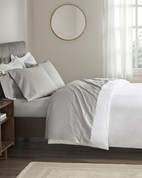 400 Thread Count Wrinkle Resistant Cotton Sateen Sheet Set Grey Full by   