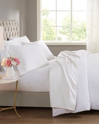 600 Thread Count Cooling Cotton Blend 4 PC Sheet Set White Full by   