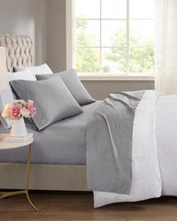 600 Thread Count Cooling Cotton Blend 4 PC Sheet Set Grey Full by   