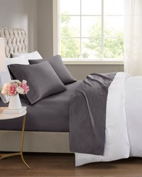 600 Thread Count Cooling Cotton Blend 4 PC Sheet Set Charcoal Full by   