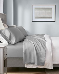 1000 Thread Count HeiQ Smart Temperature Cotton Blend 4 PC Sheet Set Grey Full by   