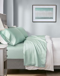 1000 Thread Count HeiQ Smart Temperature Cotton Blend 4 PC Sheet Set Seafoam Full by   