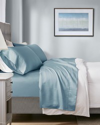 1000 Thread Count HeiQ Smart Temperature Cotton Blend 4 PC Sheet Set Blue Full by   