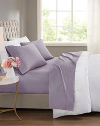 600 Thread Count Cooling Cotton Blend 4 PC Sheet Set Purple Full by   