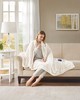 Olliix Heated Duke Faux Fur Heated Throw Ivory