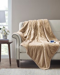 Heated Microlight to Berber Throw Beige by   