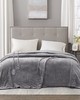 Olliix Heated Plush Blanket Grey