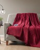 Olliix Heated Plush Throw Red