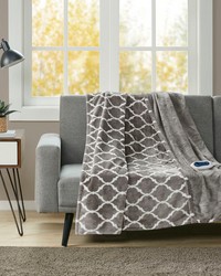 Heated Ogee Throw Grey by   