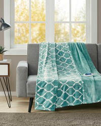 Heated Ogee Throw Aqua by   