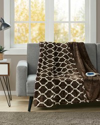 Heated Ogee Throw Brown by   