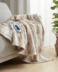 Zuri Oversized Faux Fur Heated Throw Sand by   