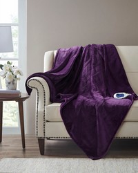 Heated Microlight to Berber Throw Purple by   