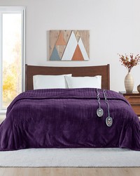 Heated Microlight to Berber Blanket Purple Queen by   