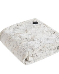 Zuri Faux Fur Heated Wrap with Builtin Controller Snow Leopard by   