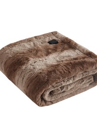 Zuri Faux Fur Heated Wrap with Builtin Controller Tan by   