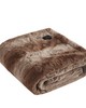 Olliix Zuri Faux Fur Heated Wrap with Built-in Controller Tan