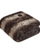 Olliix Zuri Faux Fur Heated Wrap with Built-in Controller Brown