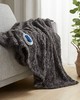 Olliix Zuri Oversized Faux Fur Heated Throw Dark Grey