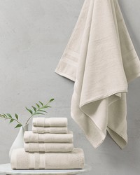Plume 100 Cotton Feather Touch Antimicrobial Towel 6 Piece Set Ivory by   