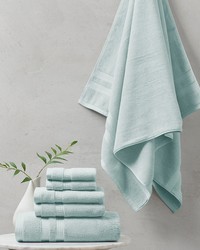 Plume 100 Cotton Feather Touch Antimicrobial Towel 6 Piece Set Seafoam by   