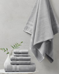 Plume 100 Cotton Feather Touch Antimicrobial Towel 6 Piece Set Grey by   