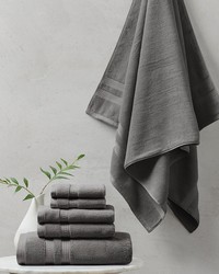 Plume 100 Cotton Feather Touch Antimicrobial Towel 6 Piece Set Charcoal by   