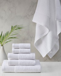 Nuage Cotton Tencel Blend Antimicrobial 6 Piece Towel Set White by   