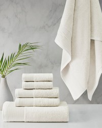 Nuage Cotton Tencel Blend Antimicrobial 6 Piece Towel Set Ivory by   