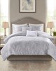 Olliix Kiona 5 Piece Crushed Velvet Comforter Set Silver