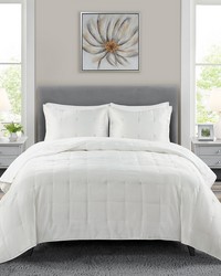 Ames 3 Piece Charmeuse Coverlet set Ivory Full Queen by   