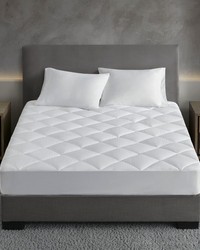 Signature Dobby Cotton Waterproof Mattress Pad White Queen by   