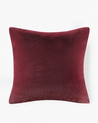 Sable Solid Faux Fur Square Decor Pillow Burgundy by   