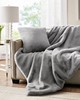 Olliix Sable Solid Faux Fur Throw Grey