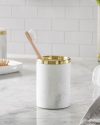 Corsica Gold Marbled Resin Tumbler Gold by   