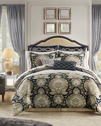 Valentina 4 Piece Comforter Set Navy Queen by   