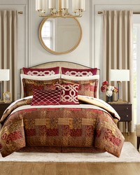 Galleria 4 Piece Red Comforter Set Red King by   