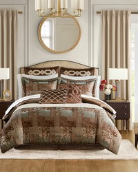 Galleria 4 Piece Brown Comforter Set Brown Queen by   