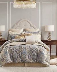 Julius 4 Piece Comforter Set Blue Grey King by   