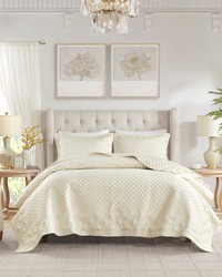 Versailles 3 Piece Champagne Quilt Set Champagne Queen by   